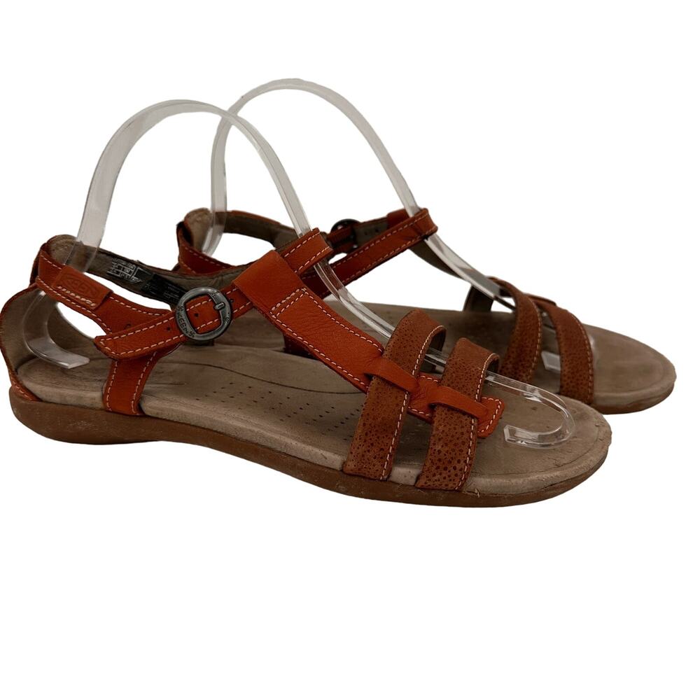 Keen Brown Leather Rose City T-Strap Sandals Size 8